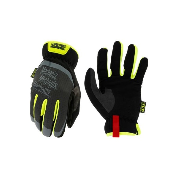 Mechanix Wear Mechanix Wear FastFitHi-VizRetail Work Gloves, Synthetic Leather, Black, XL MFF-91-011 - main